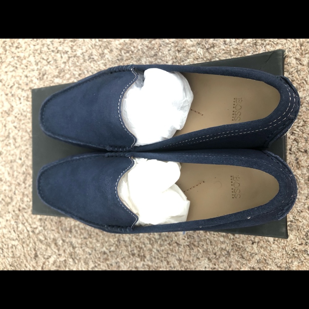 Hugo Boss (Brand New) Navy Suede Drivers